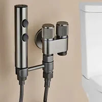 Toilet Spray Gun Set  Two Modes for Bathroom Cleaning Feminine Cleansing Bidets Stainless Steel Handheld Spray Gun Accessories
