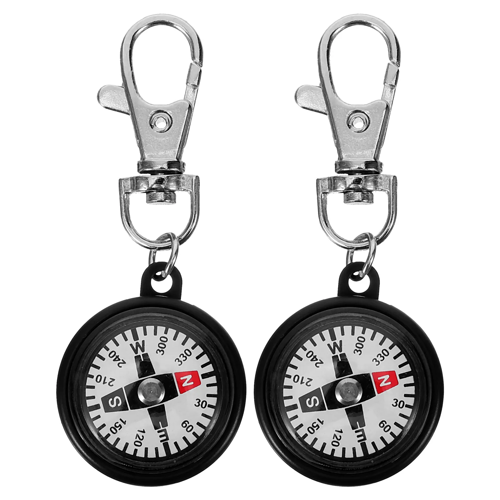 

2pcs Compass Keychain Outdoor Survival Keyring Pendant Large Pocket Alloy Camping Hiking Hunting Fishing Gift Lightweight