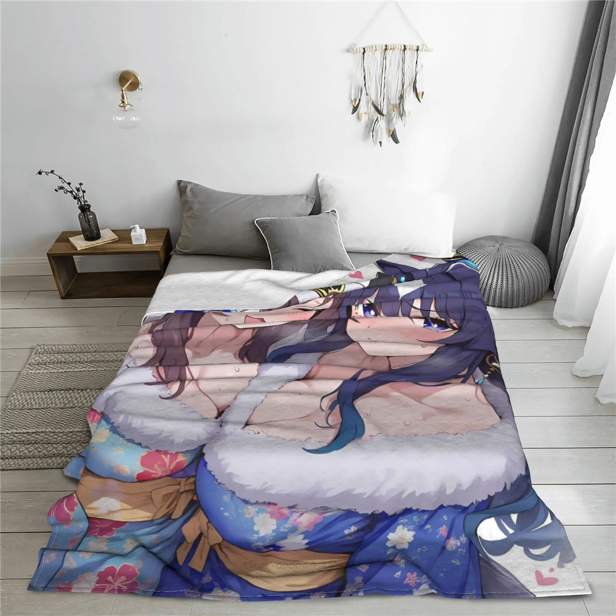 Uma Musume Pretty Derby Blanket Fleece Spring/Autumn Multi-function Lightweight Throw Blankets for Sofa Outdoor Plush Thin Quilt