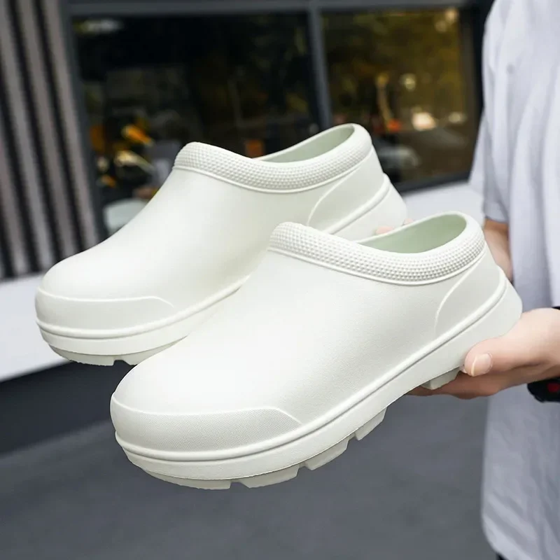 Homens verão chinelo cozinha tamancos chef sapatos de trabalho flip-flop impermeável à prova de óleo sandália antiderrapante jardim chinelos de borracha para o sexo masculino