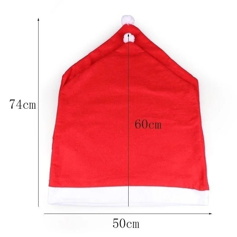4pcs Christmas Chair Cover Red Santa Claus Hat Dining Chair Cover for New Year Merry Christmas Party Home Kitchen Table Decor