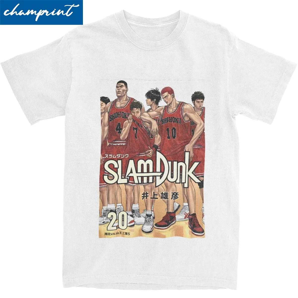 Slam Dunk Basketball Anime T-Shirt for Men Women Awesome Cotton Tee Shirt Round Neck Short Sleeve T Shirts Summer Clothing