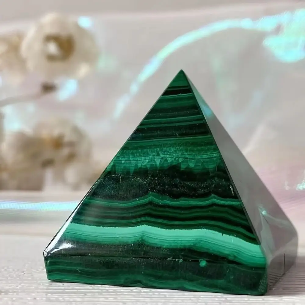 Natural Malachite Pyramids Handcrafted Gemstone Spiritual Healing Stone Home Room Decoration Festival Gifts Witchcraft Altars
