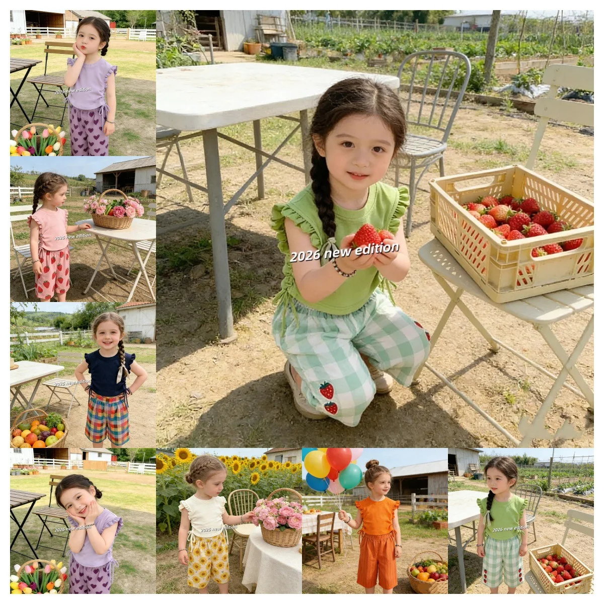 Sommer-Dopamin-Kinderhosen mit Blumen- und Cartoon-Print, Niedliche Mädchenhosen im Europäischen und Amerikanischen Stil, Kinderkleidung – Detail 4