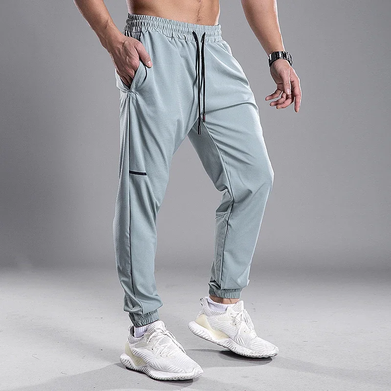 Men Running Pants Gym Brand Work Bodybuilding Pockets Trouser  Sports Jogging Home Breathable Training Quick Dry Man Pants