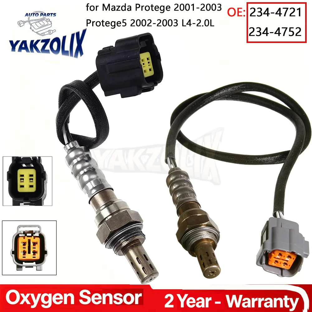 2Pcs for 2001 2002 2003 Mazda Protege Protege5 L4 2.0L Oxygen Sensor Lamdba Upstream Downstream Auto Parts 234-4721 234-4752