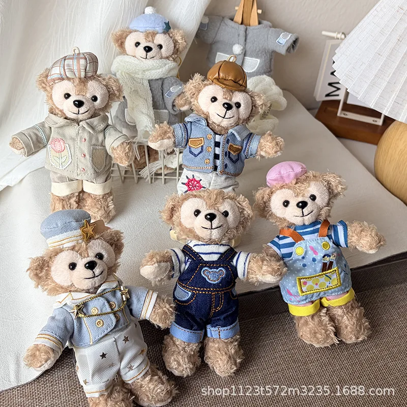 디즈니 더피 테마 드레스업 시리즈 부드러운 플러시 인형 키체인 백팩 차량용 장식품 커플 크리스마스 선물