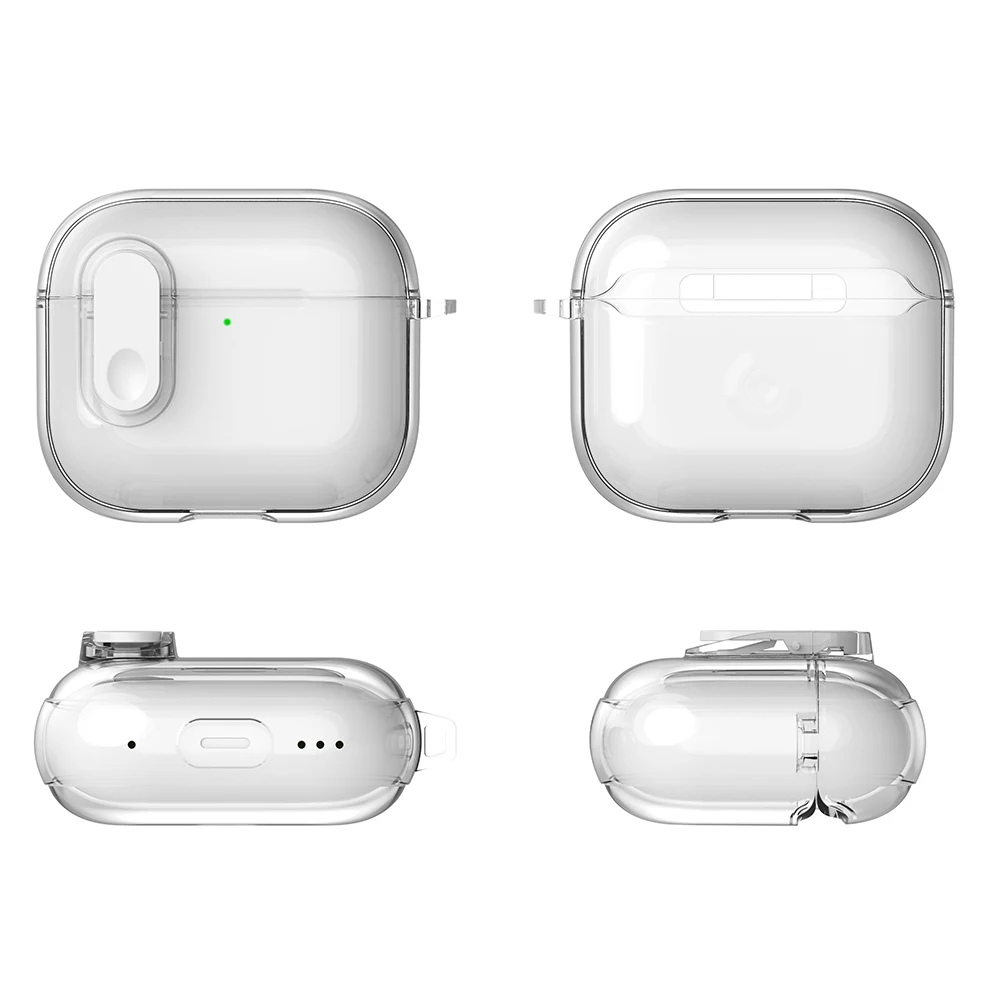Transparent Crystal Cover For Airpods 4 2024 Case with Secure Lock for Airpods Pro 2nd 3 2 1 Clear Earphone Shockproof Cases