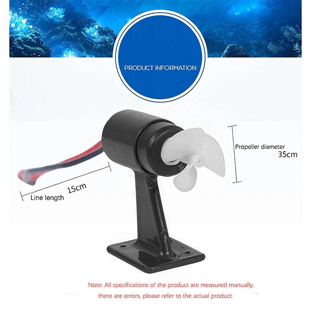 12V Obverse/Reverse Jet Boot Onderwater 3-blades Propeller Motor-Motor Boegschroef voor RC ROV Robot Voerboot Onderzeeër Speelgoed Deel