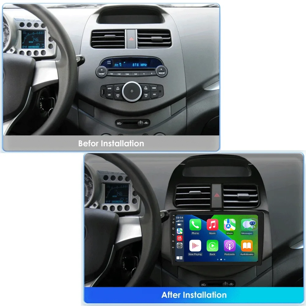 Android 16 video Player Carplay Car Radio For Chevrolet Spark Beat Matiz Creative 2010 2011 2012 2013 2014 Multimedia GPS Stereo