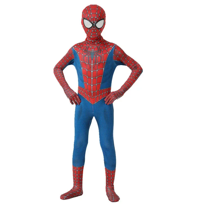 Tobey maguire ชุดสไปเดอร์แมน SAM Raimi Spiderman ชุดซูเปอร์ฮีโร่ zentai บอดี้สูทสไปเดอร์แมนเครื่องแต่งกายวันฮาโลวีนผู้ชายผู้ใหญ่เด็ก