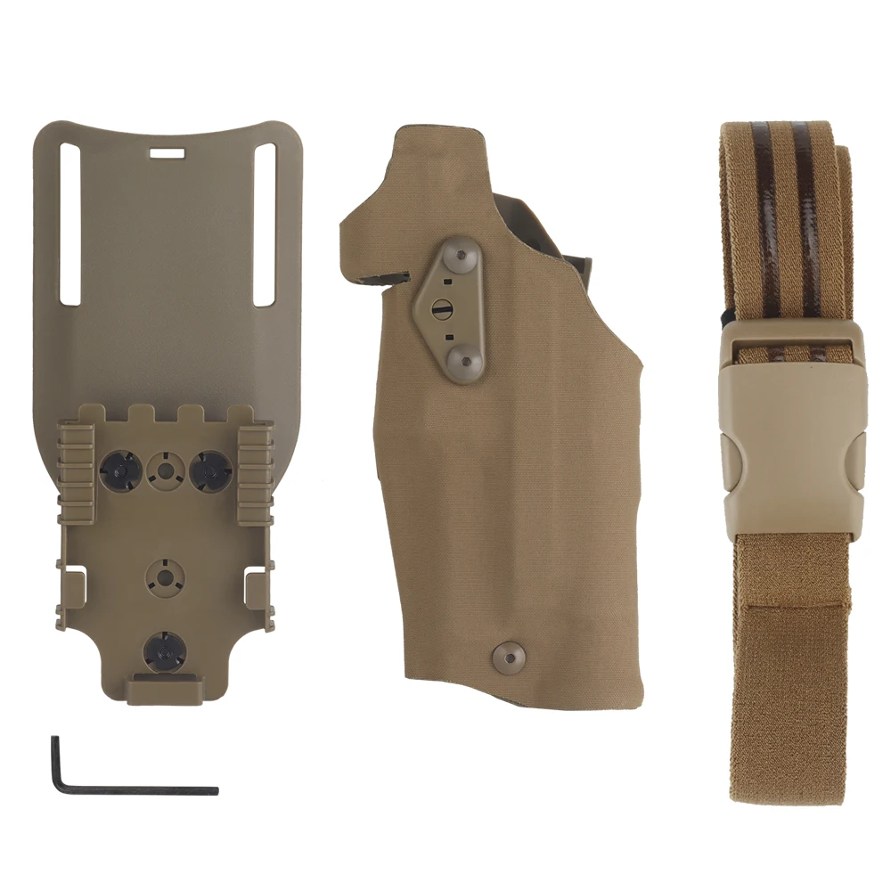 NONE Taktische Pistole Holster Linke Hand Für Glock17 + X300U-A Taschenlampe Jagd Schießen Airsoft Holster Quick Release QLS System Kit 5