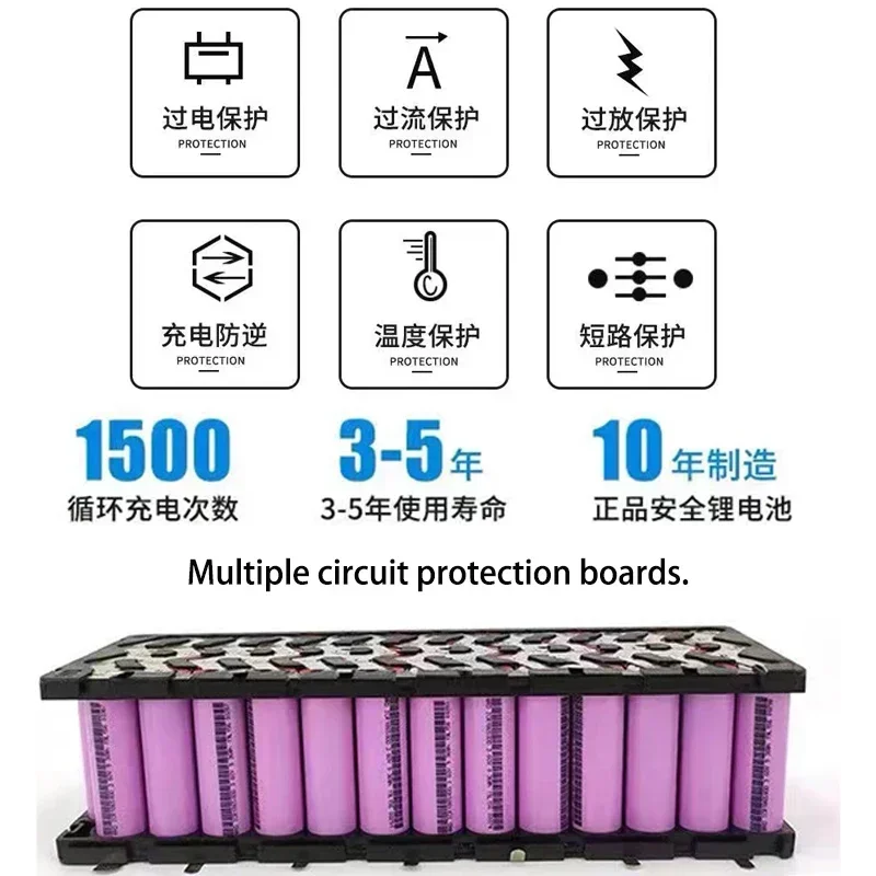 48V 13S3P 36Ah 21700 전기 스쿠터 접이식 테이크 아웃 자동차 전기 오토바이 리튬 이온 배터리, 대용량, 고출력