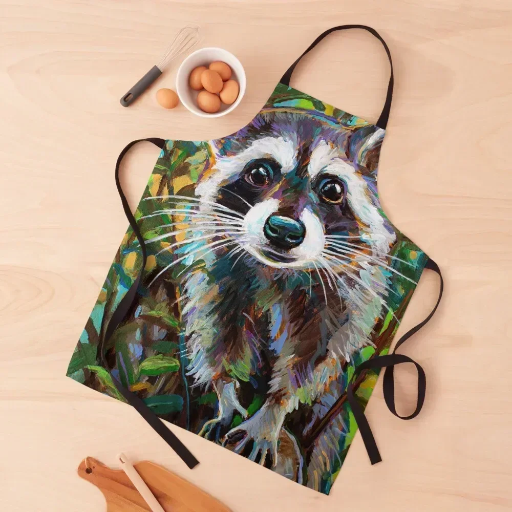 

Cute Raccoon by Robert Phelps Apron Things For Home And Kitchen Kitchen accessories manicurist barber uniform Apron