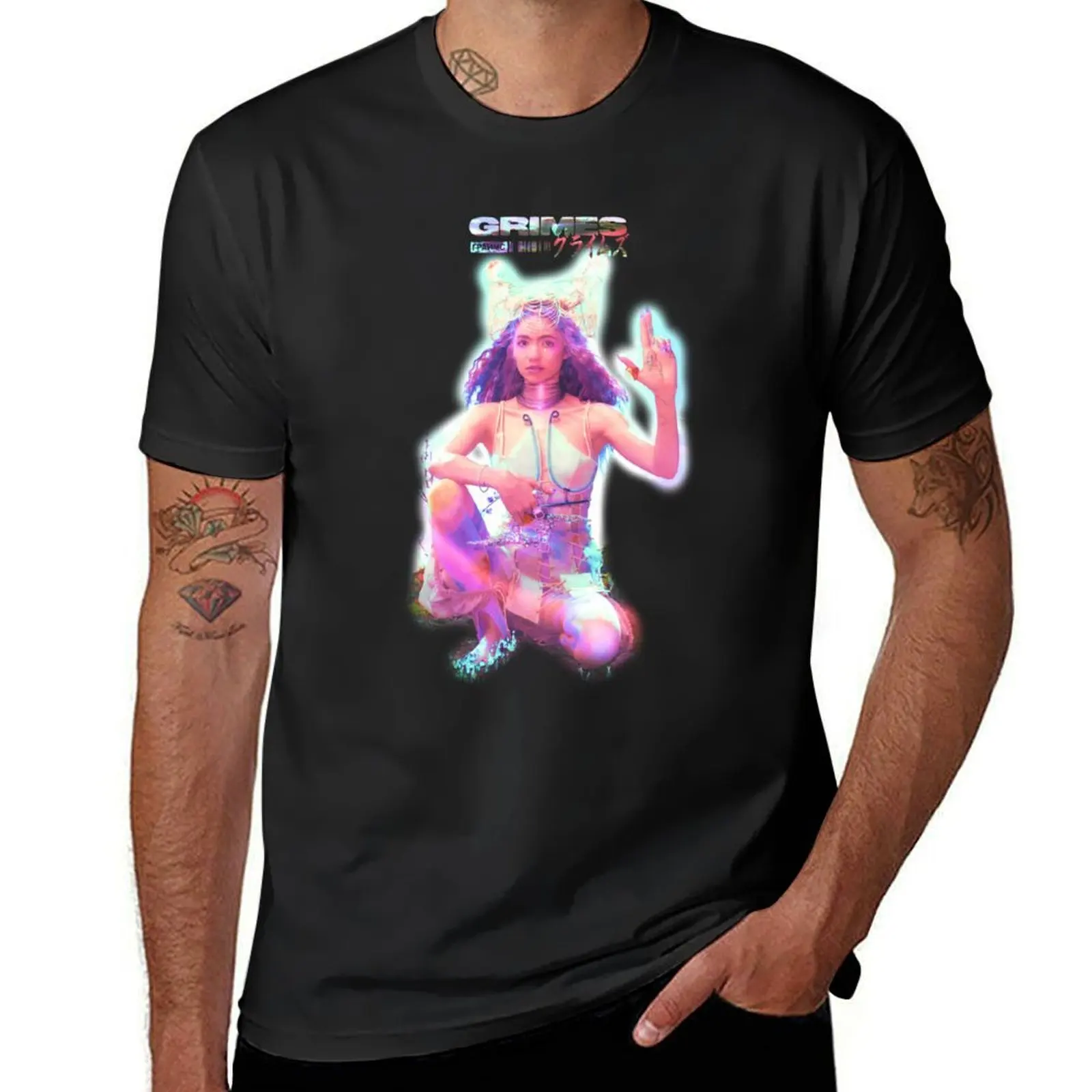 

grimes T-Shirt oversized shirts graphic tees plain black t shirts men