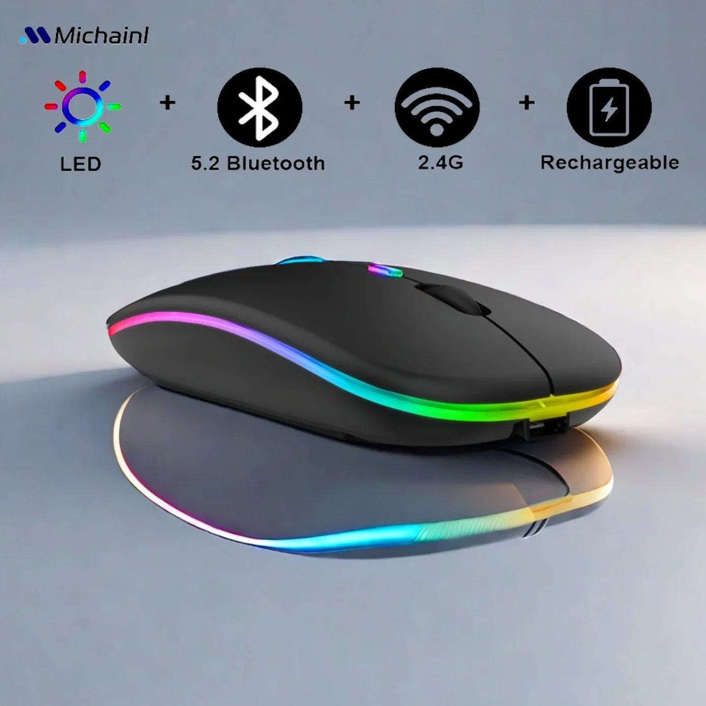 

Wireless Mouse For Laptop PC Bluetooth Rechargeable Mouses Wireless Computer Silent Mice LED Backlit Ergonomic Gaming Mouse