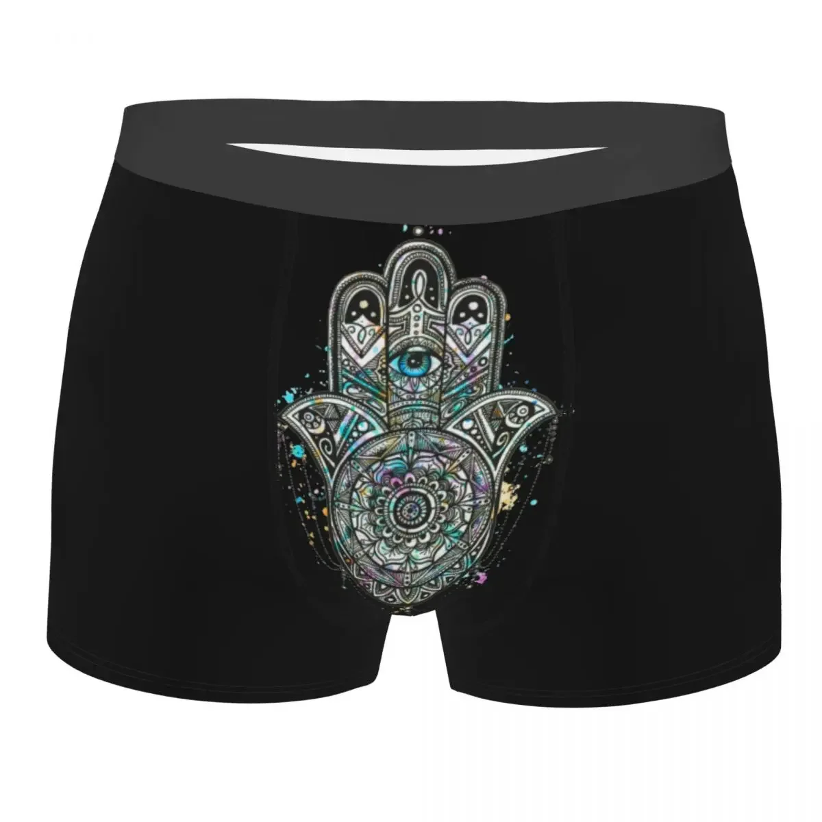 Hand Of Fatima Psychedelic Men's Underwear Boxer Shorts Panties Printed Breathable Underpants for Homme Plus Size