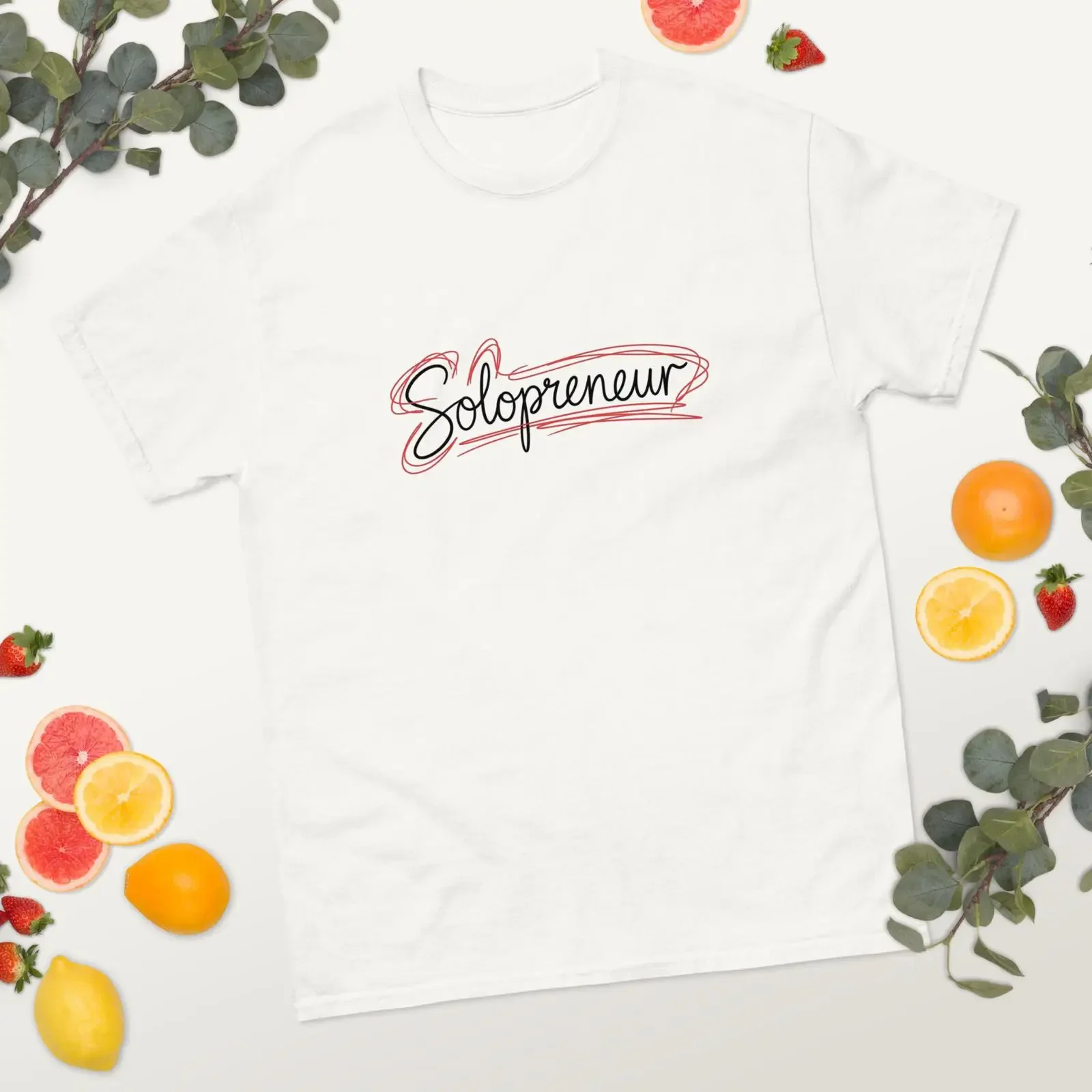 Solopreneur Simple Message Solo T Shirt Line Art Red and Black Clothing vintage Washed Unisex Breathable Top For Everyday Wear