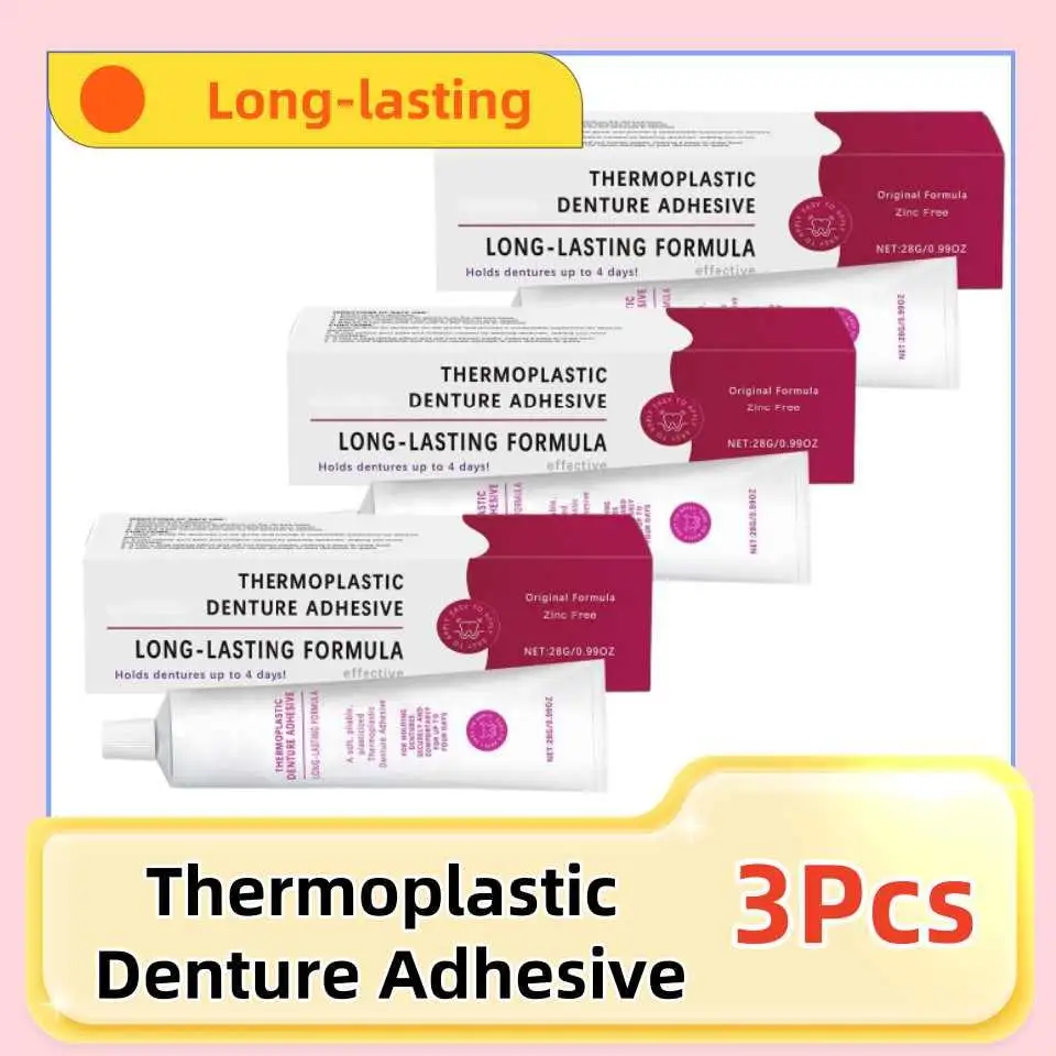 3Pcs Denture Fixing Adhesive Prevent Denture Loosen The Improve Comfort Of Denture Wear Thermoplastic Adhesive Denture Care