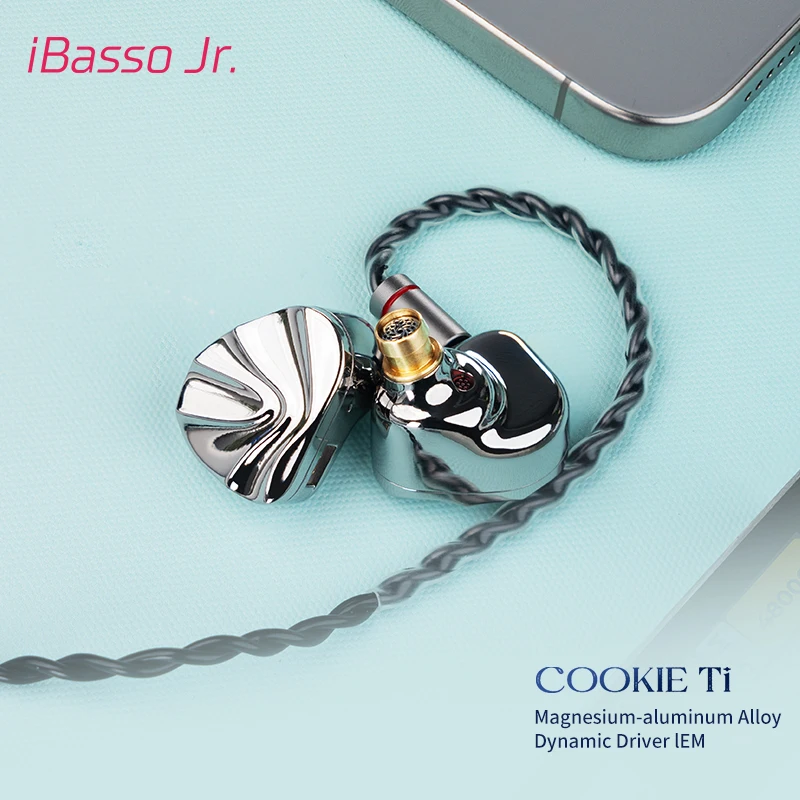IBasso Jr. 쿠키 Ti Auricolari In-Ear con Interfaccia Bilanciata da 3.5mm e 4.4mm, Auricolari HIFI per Musica e Gaming, Driver Dinamici IEM