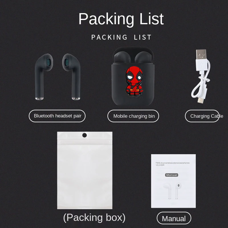 ديزني-سبايدر مان سماعات بلوتوث لاسلكية ، ستيريو 5.0 ، يونيفرسال ، شاومي ، هواوي ، آيفون ، رياضية ، هاتف صغير