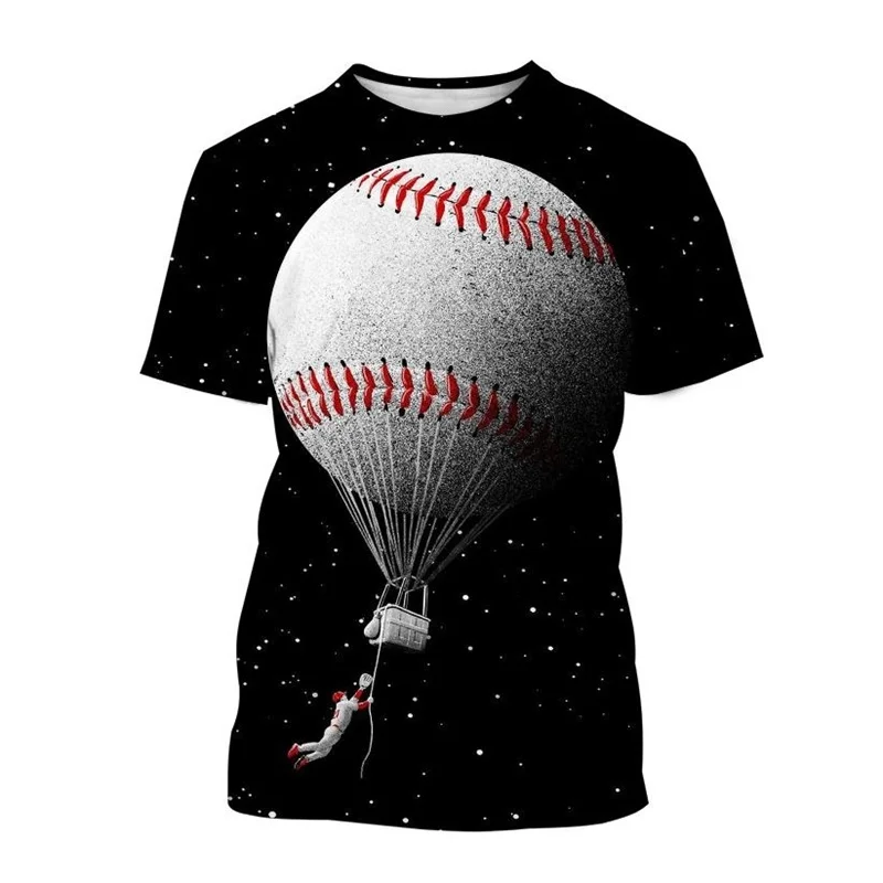 Creative Baseball 3D Print T-shirt For Men Outdoor Sports Tops Tees Quick-drying Tshirt Harajuku Short-sleeved Summer T Shirt