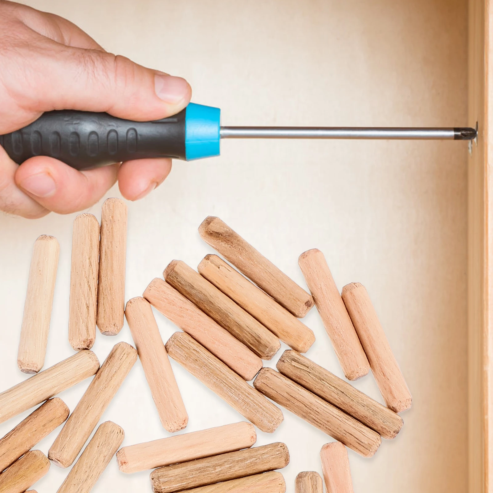 

1000Pcs Round Wood Dowel Pin Sturdy Furniture Repair Wooden Pegs Craft DIY Projects Wooden Dowel Rods Wood Dowels