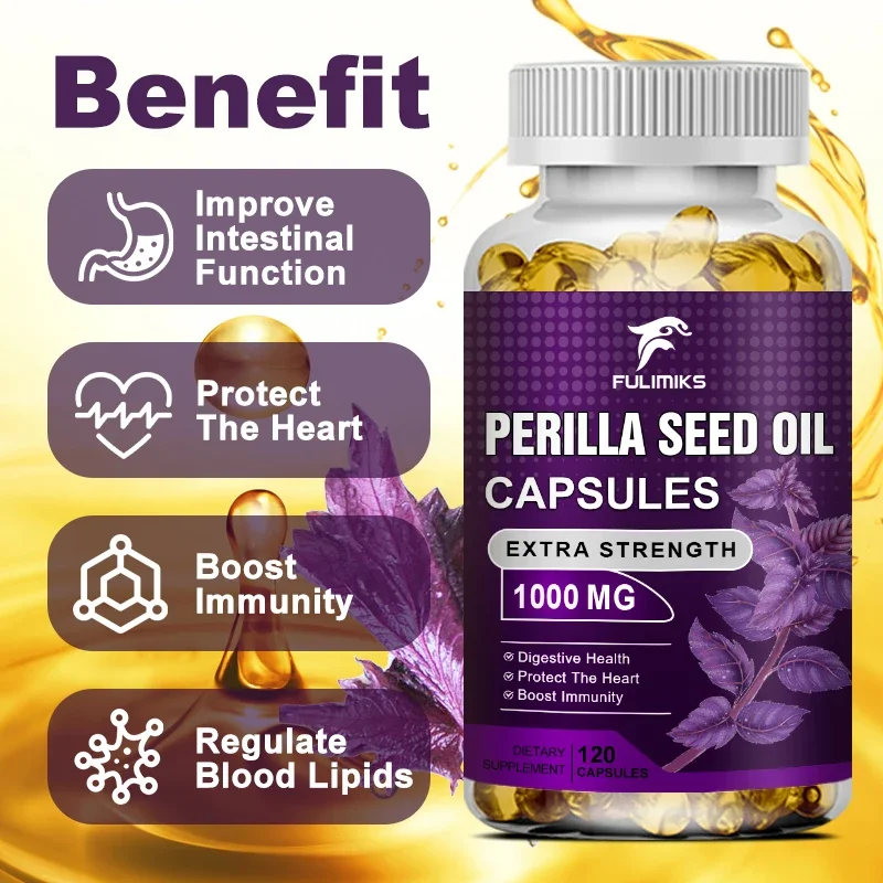 Buy 2 Get 2 Free! Pure Perilla Oil Capsules, Potent Anti-Inflammatory & Antioxidant, Supports Respiratory & Immune Function