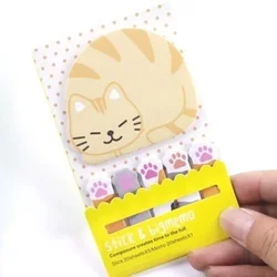 2 Pcs/Set Kawaii Panda Cat Stickers Cartoon Sticky Notes Memo Bookmark Office Decoration School Supplies Journaling Accessories