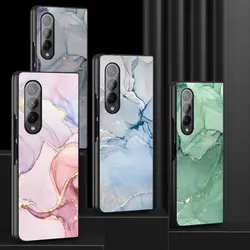 for Samsung Galaxy ZFold4 Z Fold4 Z Fold5 5G Z Fold3 Hard PC Shockproof Cases Cover Granite Marble Back