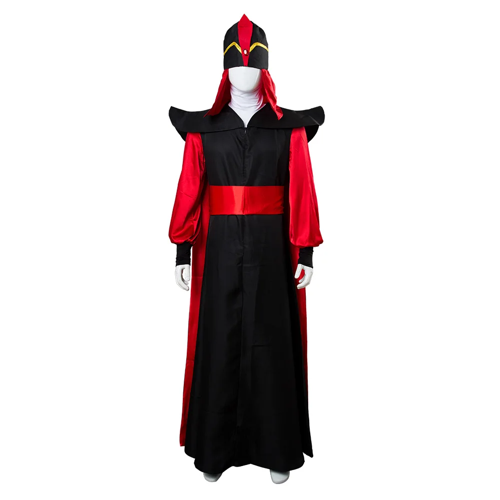 Adult Men's Aladdin Jafar Villain Cosplay Costume Dress Cloak Outfits Halloween Carnival Suit