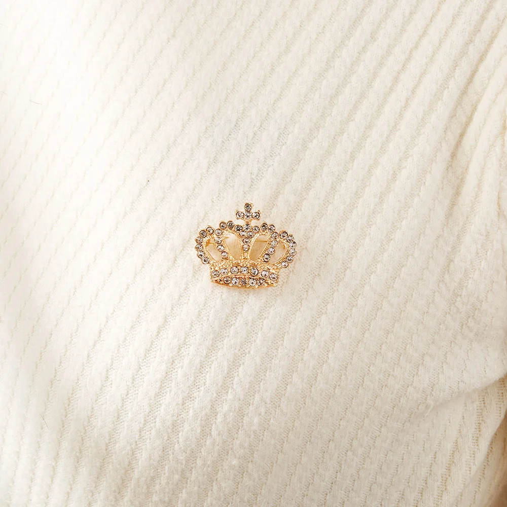 أزياء حجر الراين تاج دبابيس للنساء الذهب اللون شارة دبابيس الملابس حقيبة مجوهرات اكسسوارات