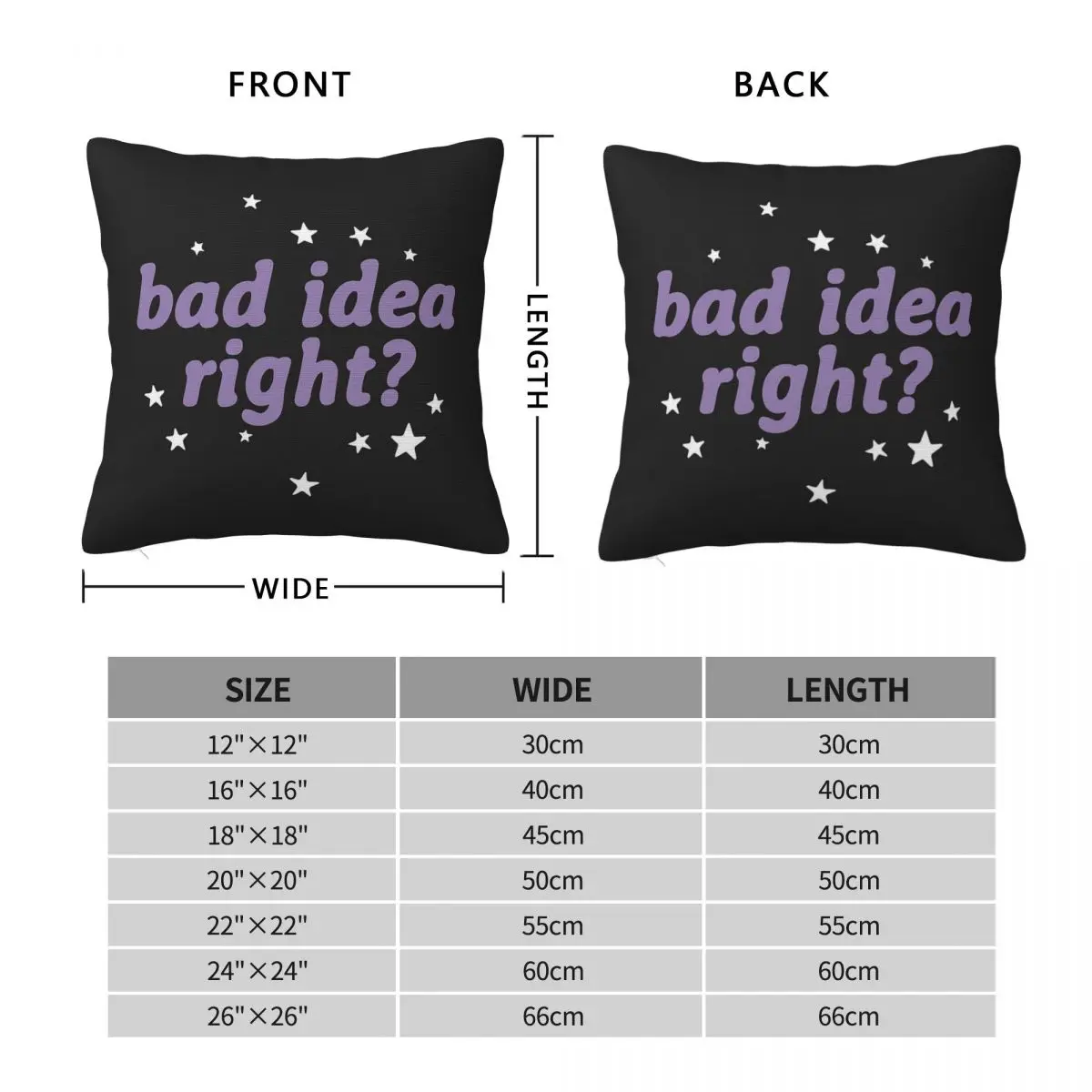 Stars Bad Idea Right Square Pillowcase Polyester Linen Velvet Pattern Zip Decorative Home Cushion Cover