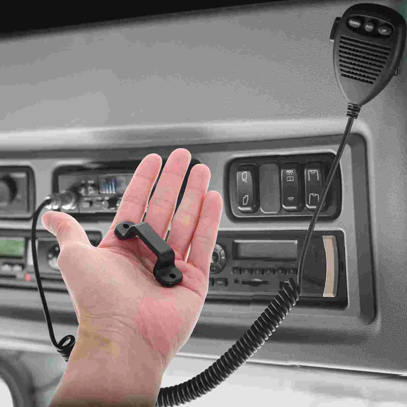 Car Intercom Holder Clip Hook with Screws Dashboard Belt Radio Microphone Mount for Handheld Hanger Two Way Radios