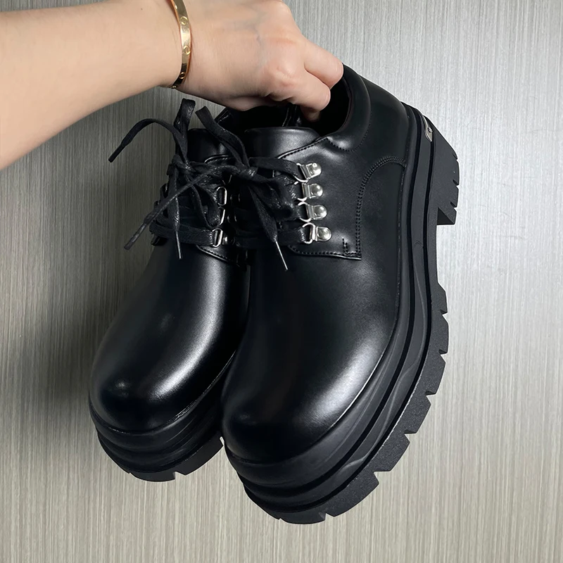 

Men High Rise Commuter Derby Shoes Well-known on The Internet Niche Thick Soled High-end Anti-skid Breathable Fashionable Shoes