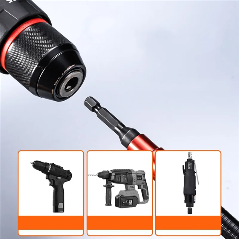 

A88E-Flexible Screwdriver Bit Holder Extension For Drill Bits, Bendable Elastic Hex Drill Bit Extension Shaft Bits Soft Shaft Ba