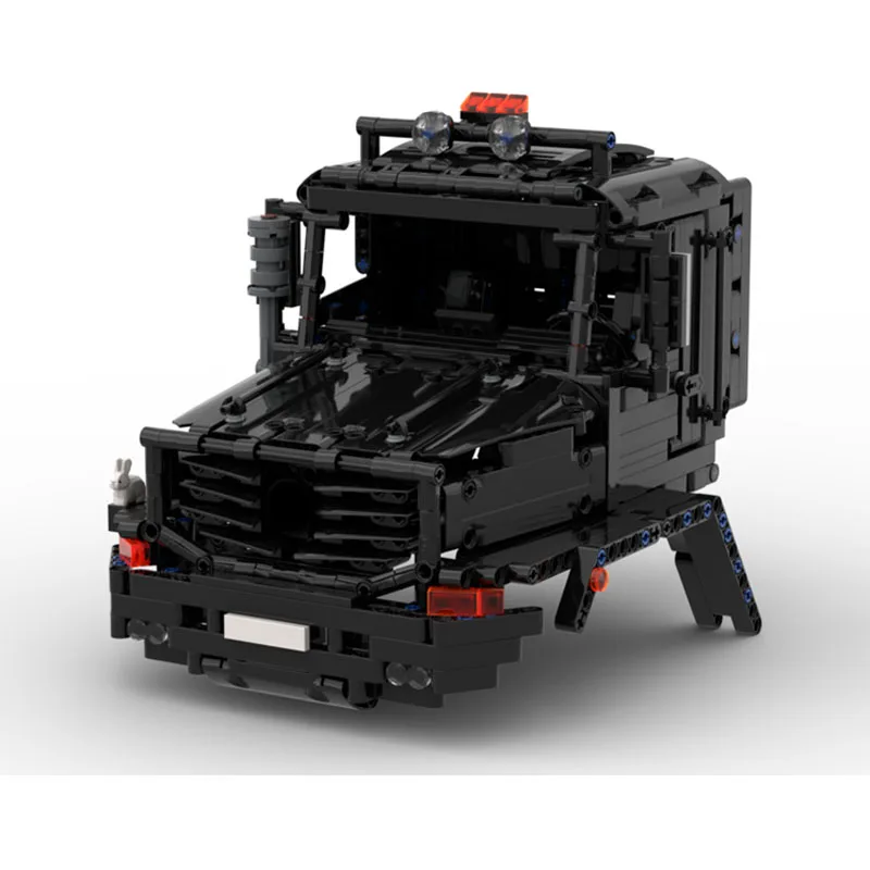 MOC-217460 Nieuwe Klassieke Zwarte Vrachtwagen Bouwsteen Model 1856 Onderdelen Creatief Speelgoed voor Jongens Kinderen Verjaardag Kerstcadeau