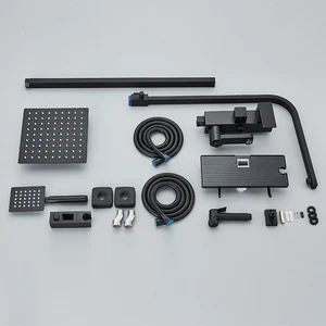 Black chrome 3/4 roads shower taps rainfall hot and cold water bidé tap taps for bathroom shower mixer 6 Main Sales Taps Bathroom Monocomando - №6