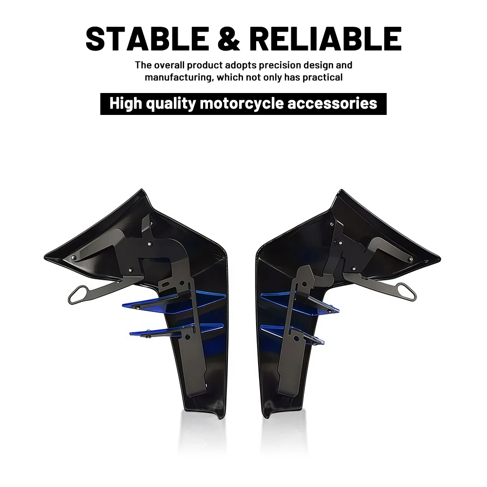 Fit for Yamaha MT-09 / SP 2021-2023 Black Outer Fairing Wings with Fluorescent Green Inner Aerodynamic Blades