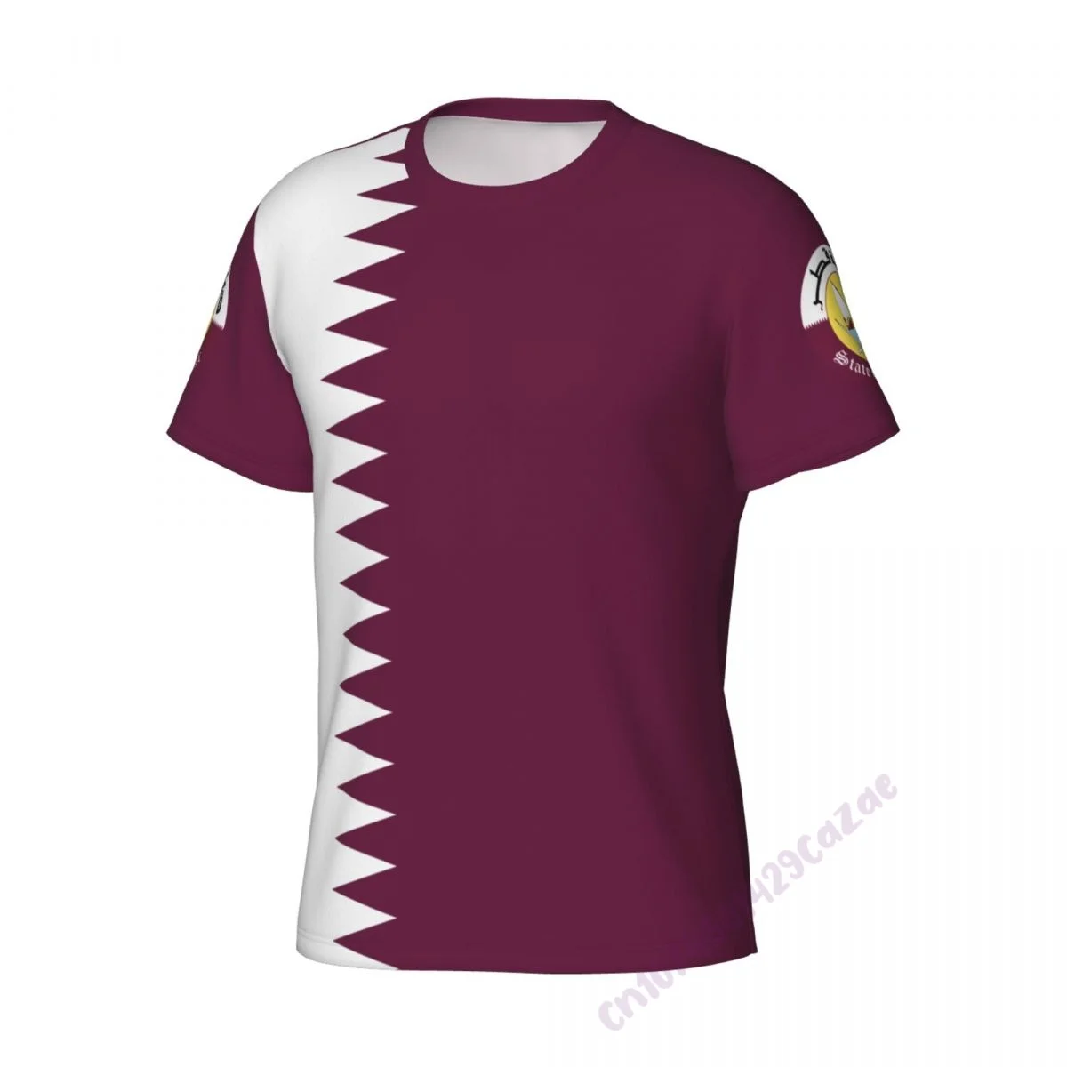 Qatar Flag 3D T-shirt Men Running Sport Skinny Short Tee Shirt Male Gym Fitness Bodybuilding Workout Tops Clothing