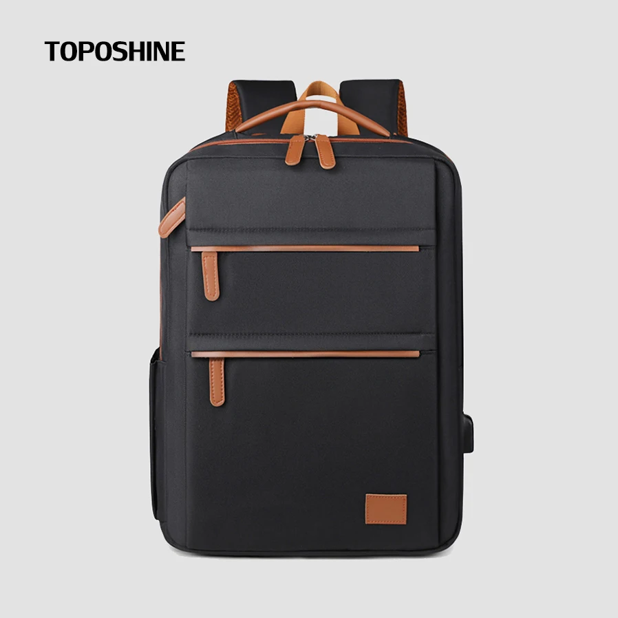 حقيبة ظهر للسفر للأعمال من Toposhine حقيبة نايلون واسعة متعددة الجيوب مقاومة للماء للرحلات والتنقلات في عطلة نهاية الأسبوع