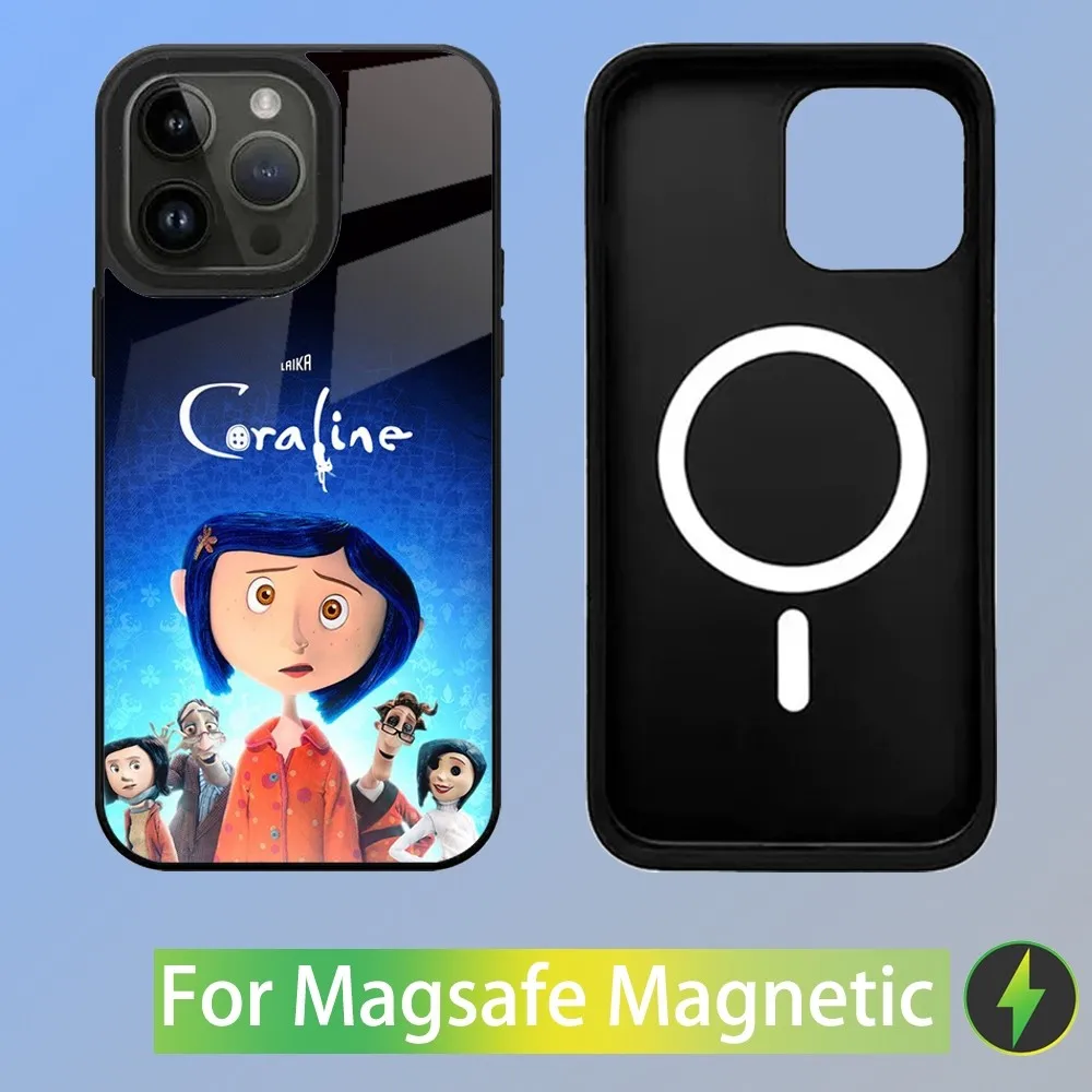 C-Coraline And The Magic Door Phone Case For iPhone 15,14,13,12,11,Plus,Pro,Max Mini Magsafe Magnetic Wireless Charging