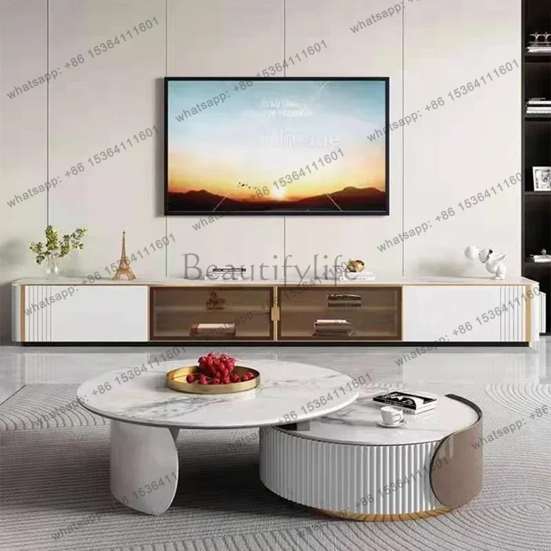 zj.Modern Mesas Living Room Furniture Unique Aesthetic Coffee Tables Marble European Glam Nordic Luxury Trendy Coffee Tables Rou