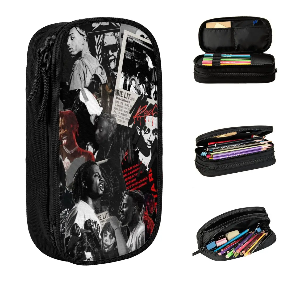

Playboi Carti Pencil Case New Pen Bags Kids Big Capacity Students School Gifts Pencilcases