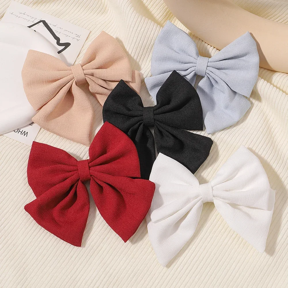 2pcs/set Baby Hair Bows Hair Clip for Kids Lovely Grosgrain Ribbon Hairgripes Girls 4.5\