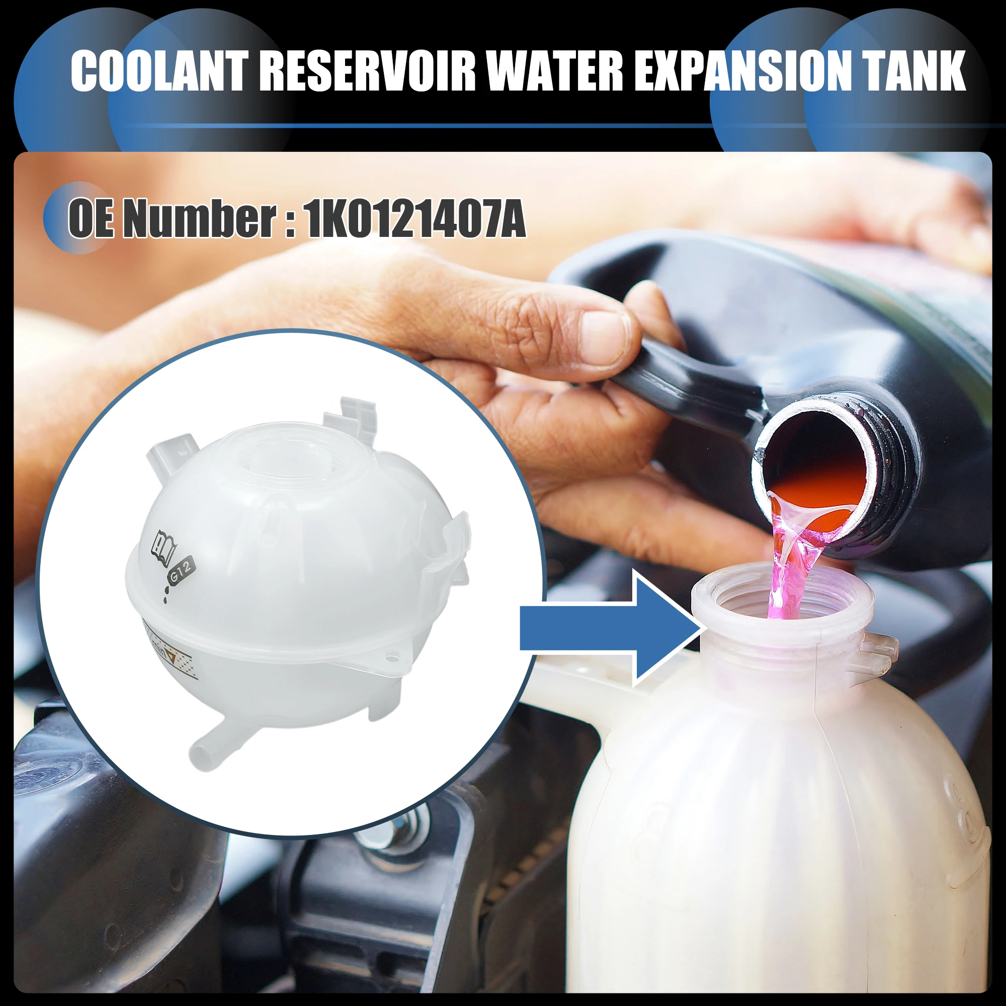 UXCELL Coolant Reservoir Water Expansion Tank Engine Coolant Expansion Recovery Overflow Bottle w/ Sensor for  A3 2006-2013