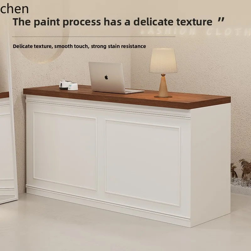 

YFY checkout page Modern simple shop front desk Cream wind barber shop Beauty salon Reception desk