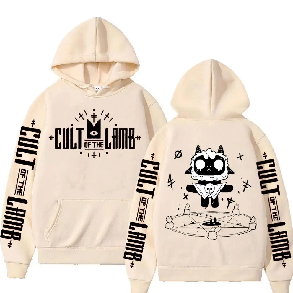 Cult of The Lamb Hoodies Anime Cartoon Game Men Women Print Cotton Oversized Sportswear Sweatshirts Kids Boys Girls Pullov