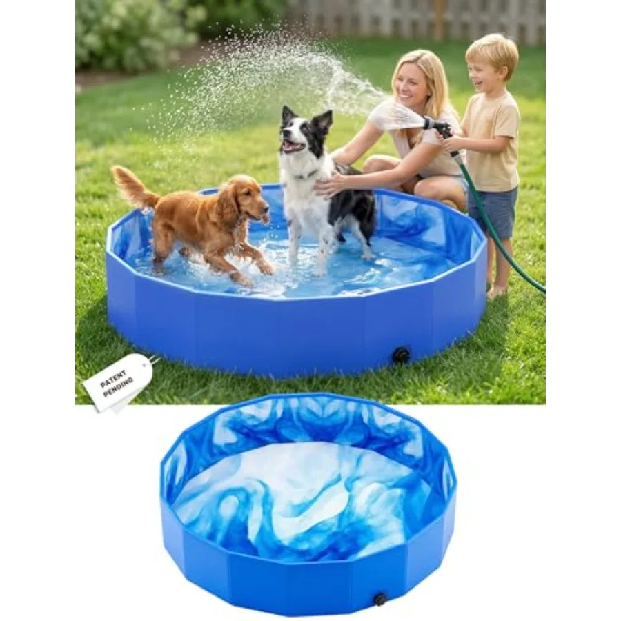 

2026 Foldable Dog Kiddie Pool, Portable Hard Plastic Dog Pool, Thickened Swimming Pool For Small Dogs, Collapsible Pet Pool, No