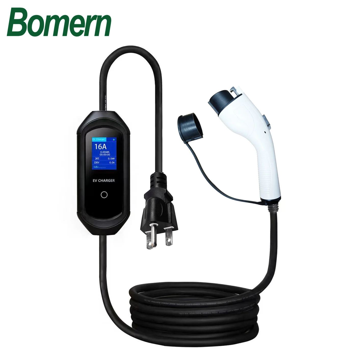 

Bomern AC 16A 3.5kw SAE J1772 Type 1 portable ev charger with nema6-20p